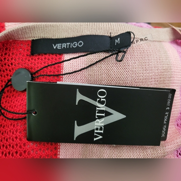 Vertigo Striped small knit blouse Womens Size M - Picture 5 of 5